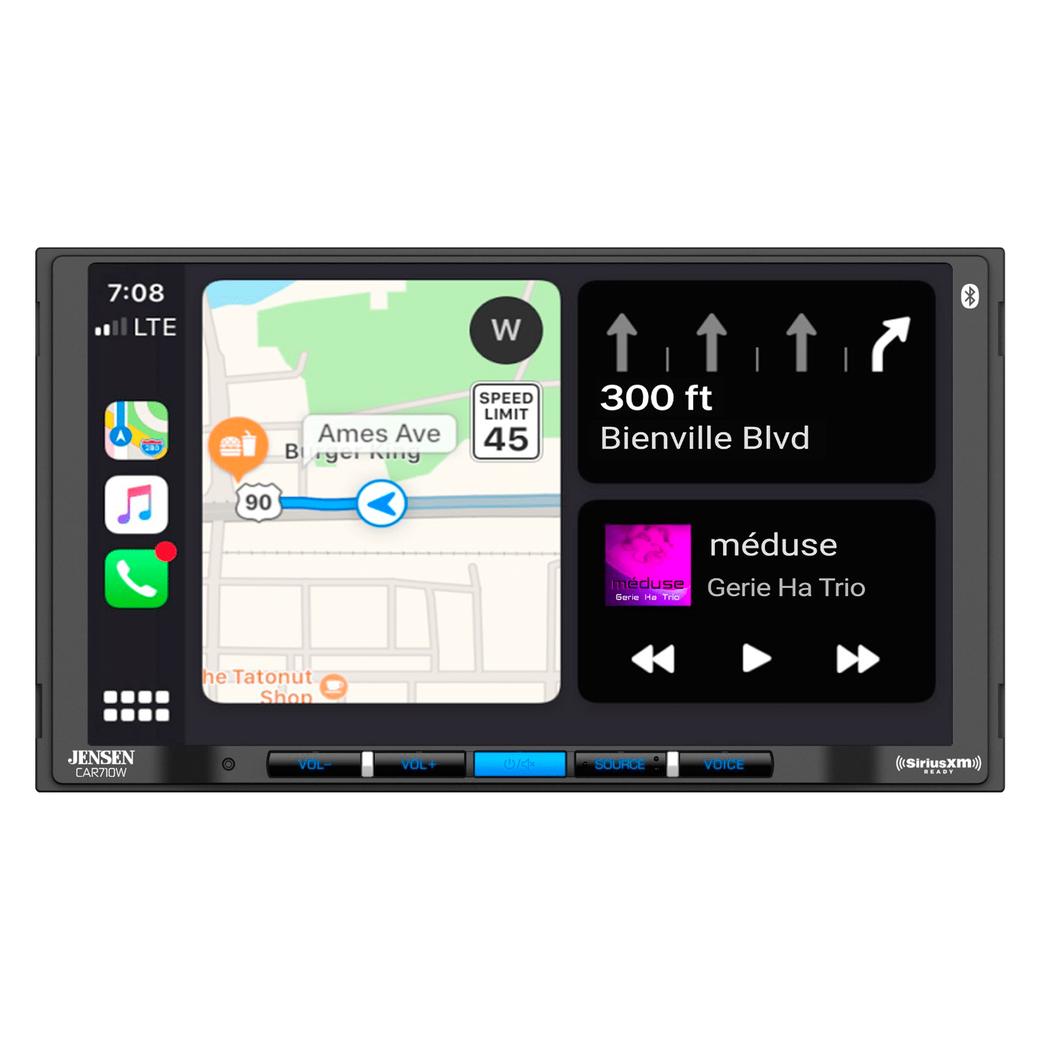 Jensen CAR70V 7" Digital Media Receiver Compatible with Android Auto and Apple CarPlay - Image 2