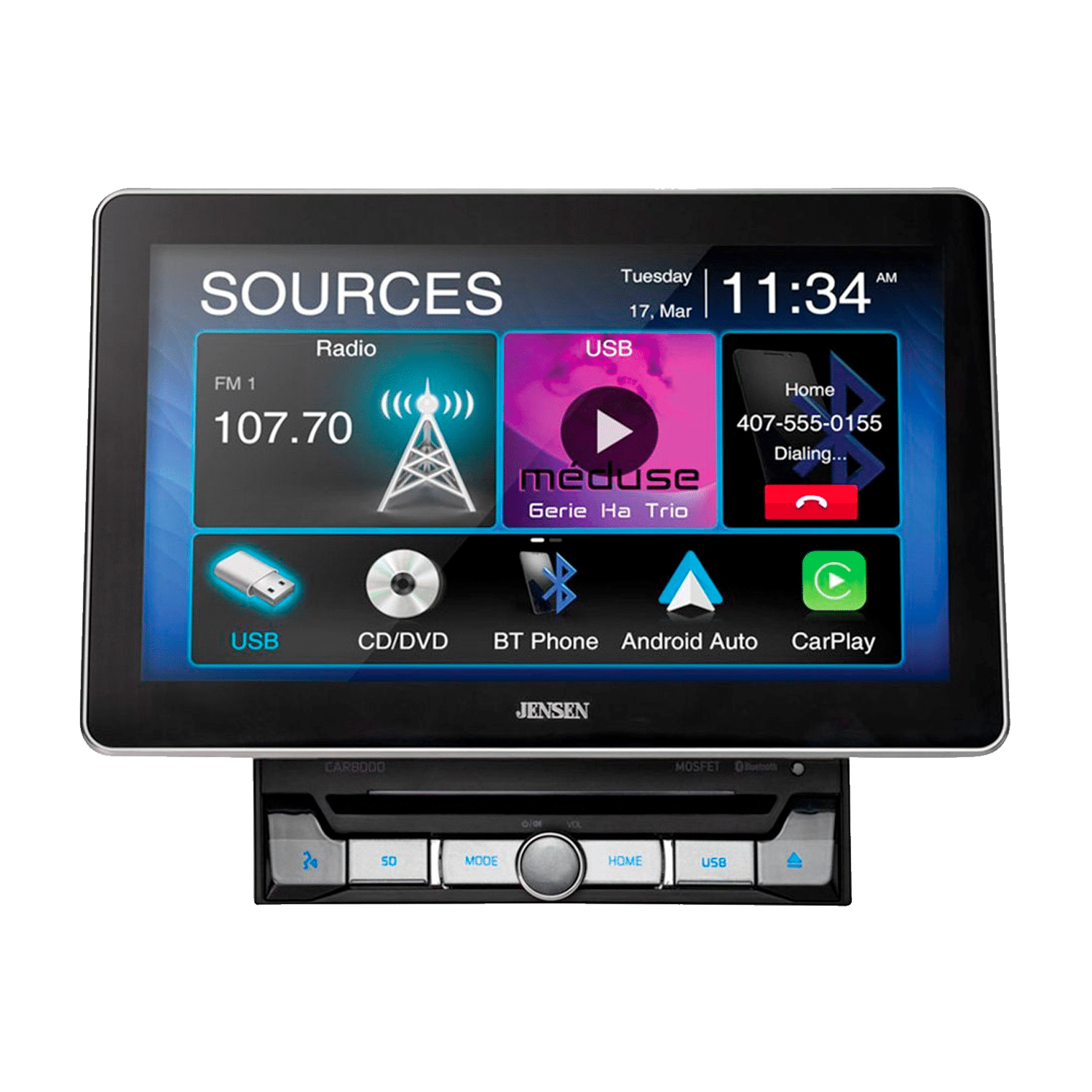 10.1″ CD/DVD Multimedia Receiver with Apple CarPlay and Android Auto – CAR8000 - Image 3